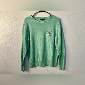 Kiel James Patrick Green Embroidered Sweater